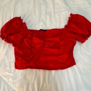 Red girly crop top